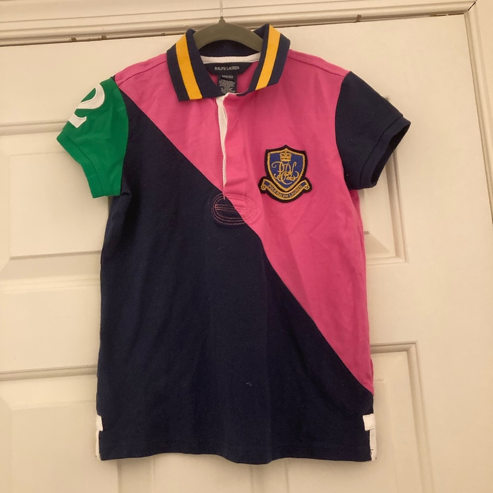 Polo by Ralph Lauren Kids Colorblock Polo - Pink, Green, Navy